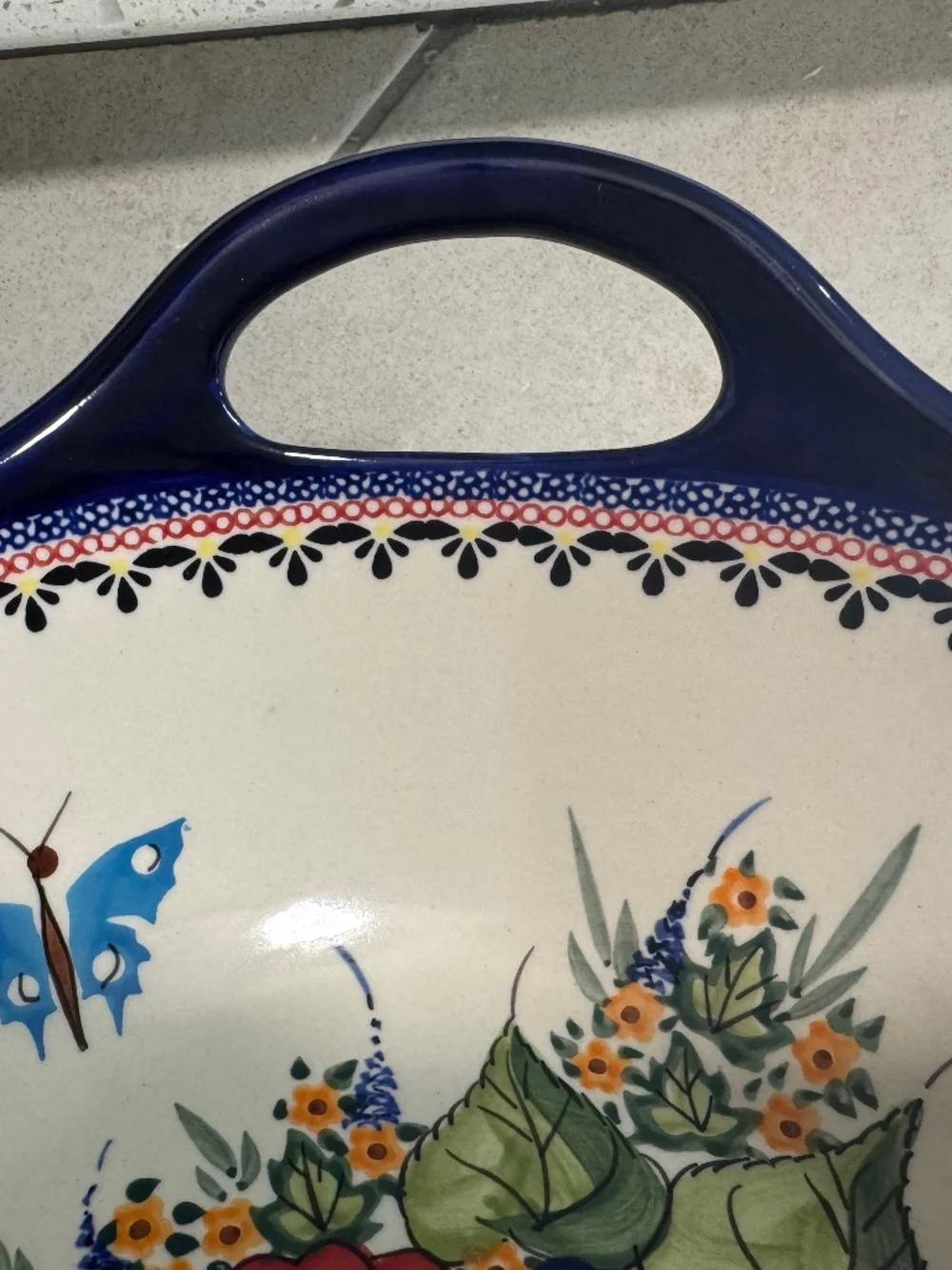 Polish Pottery Spring Spendor Serving Bowl